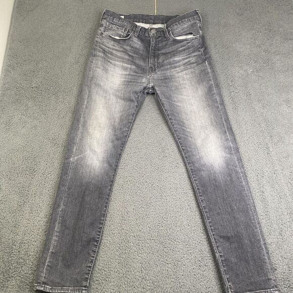 Levis 510 Jeans Mens 34x32 Gray Premium Stretch Skinny Fit Distressed Wash Pants - Picture 1 of 13